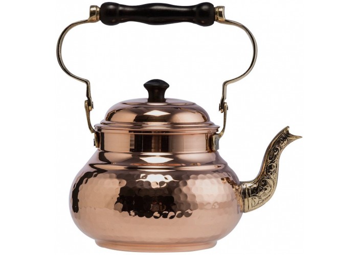 Hammered Copper Tea Pot Kettle Stovetop Teapot